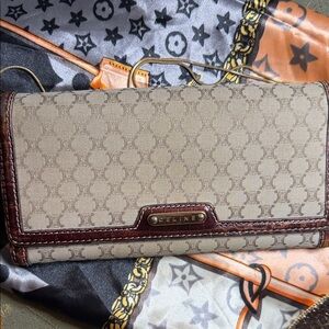 Celine Monogram Beige and Brown Wallet